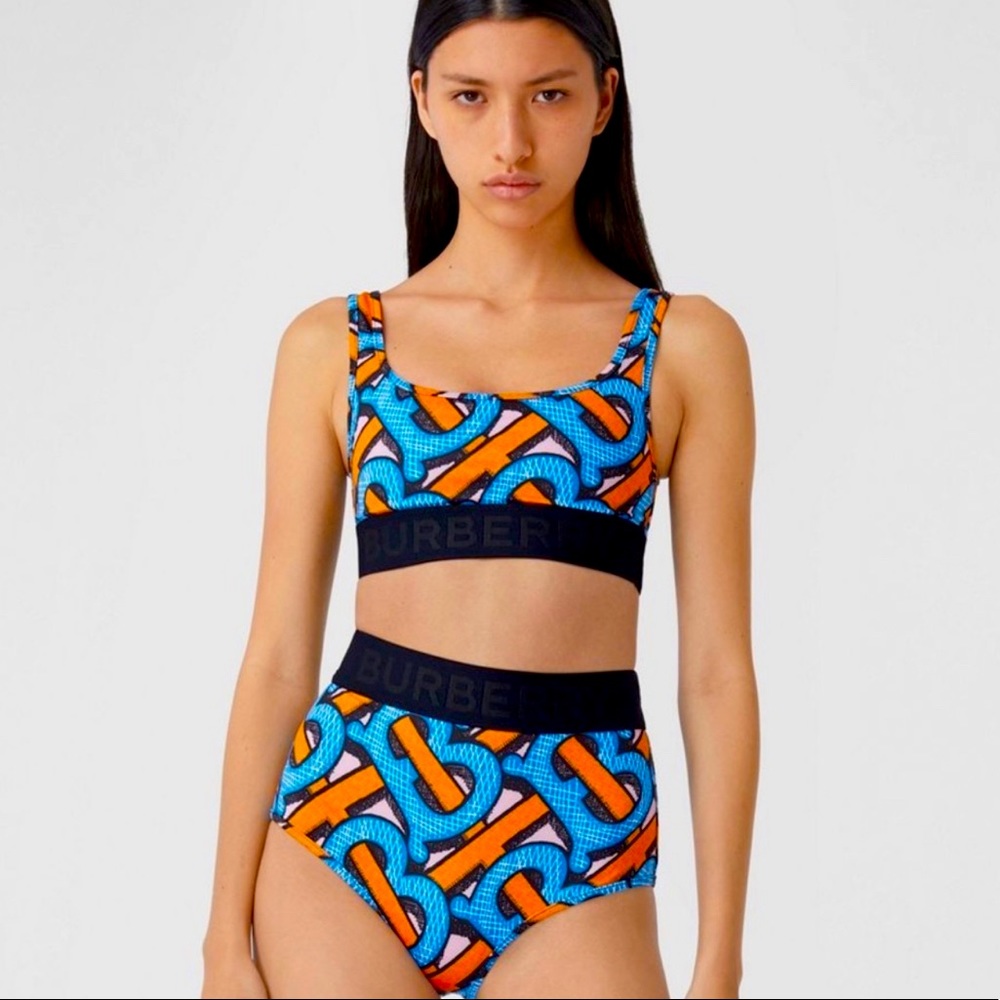 Authentic Burberry Monogram Print Bikini Swimwear